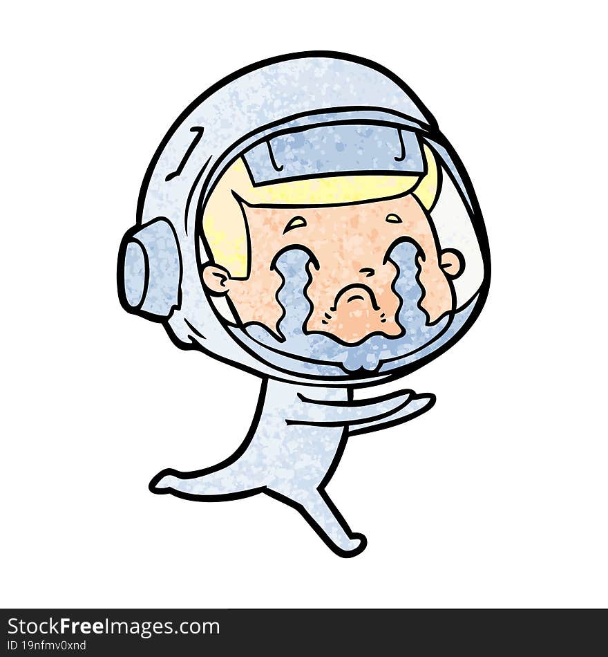 cartoon crying astronaut. cartoon crying astronaut