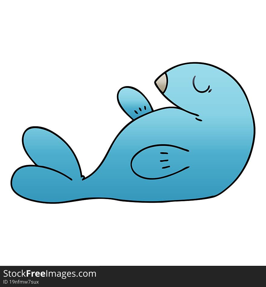 quirky gradient shaded cartoon seal