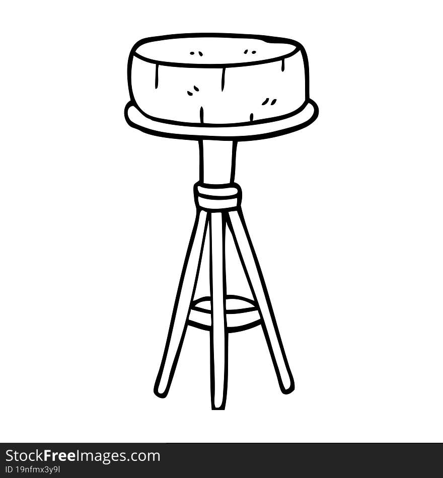 line drawing cartoon breakfast stool