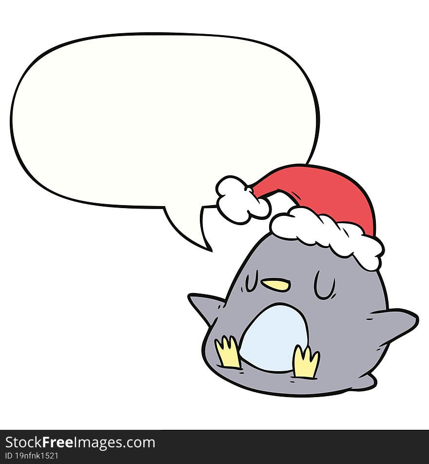 cute cartoon penguin and speech bubble