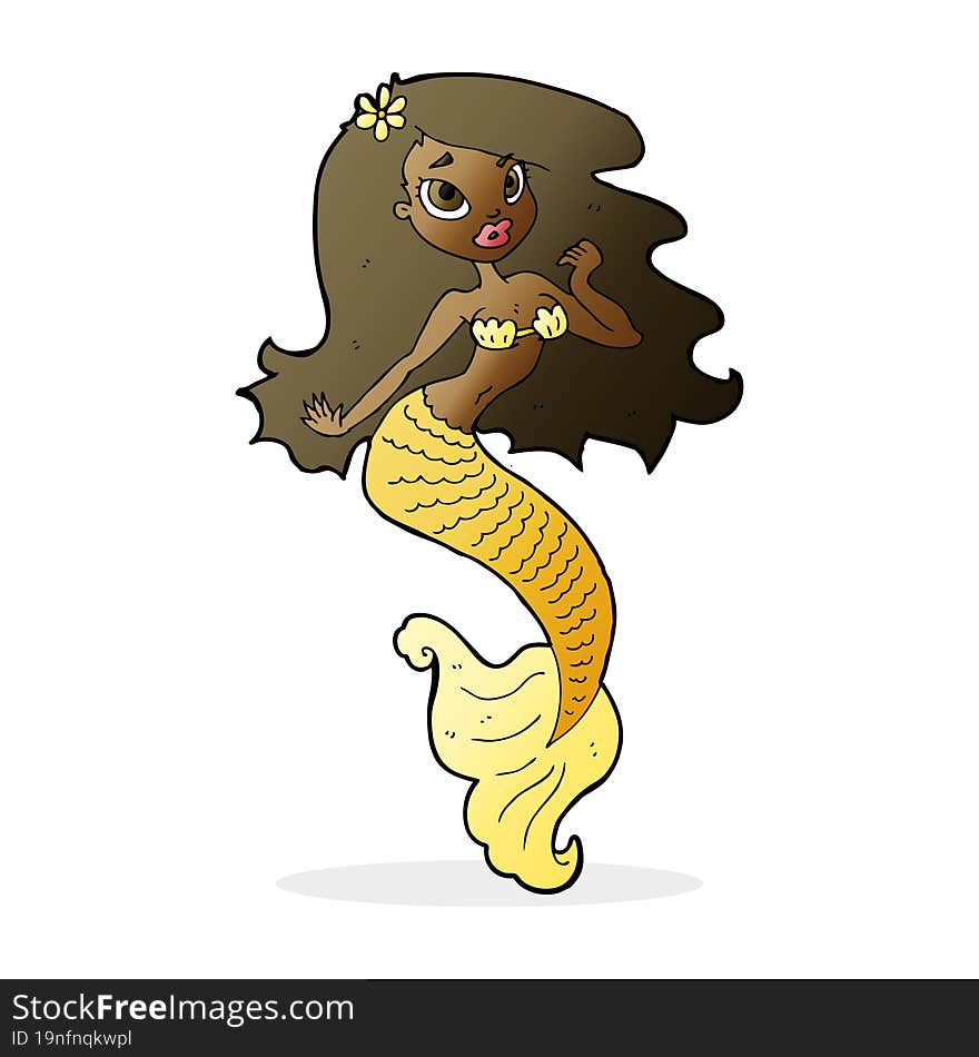 cartoon pretty mermaid