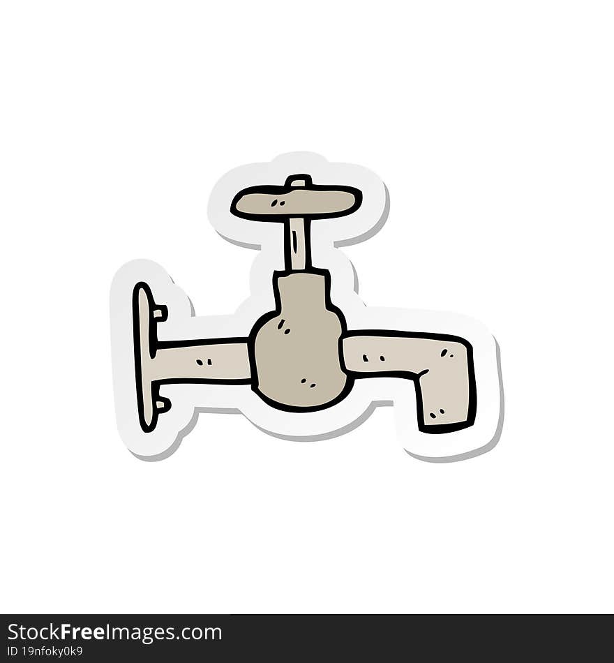 sticker of a cartoon faucet