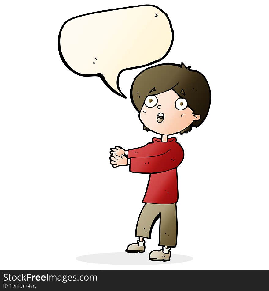 cartoon shocked boy with speech bubble