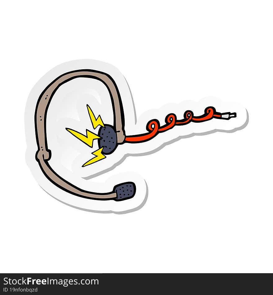 sticker of a cartoon call center headset