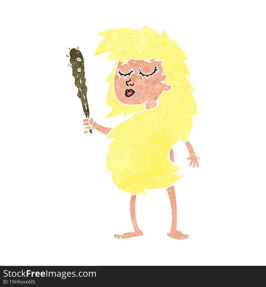 cartoon cave woman