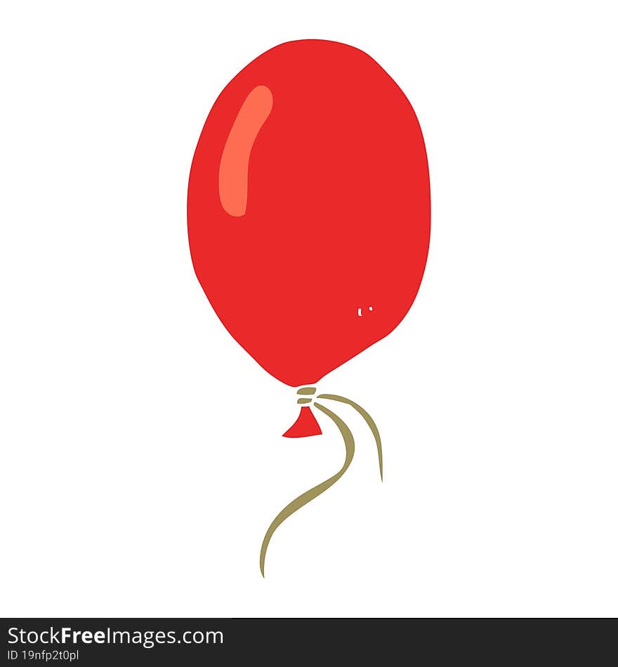 Flat Color Illustration Of A Cartoon Balloon