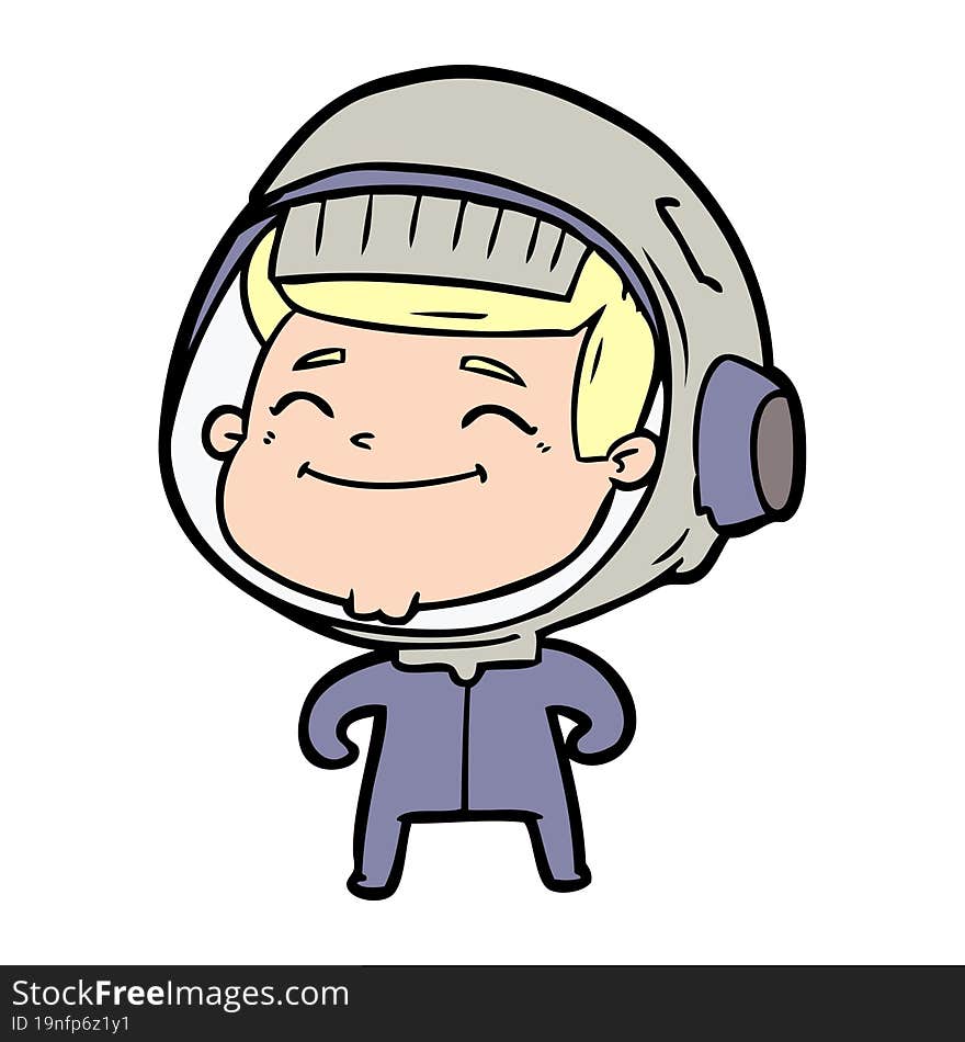 happy cartoon astronaut. happy cartoon astronaut