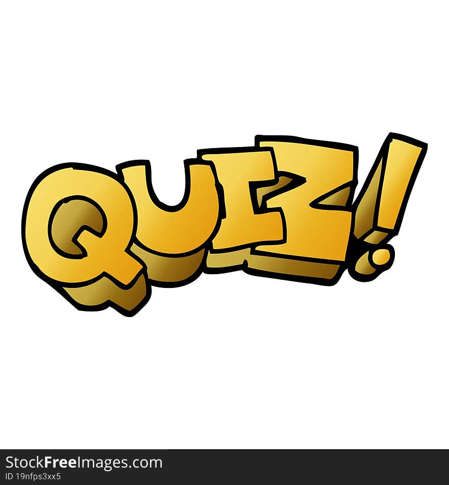 vector gradient illustration cartoon quiz sign