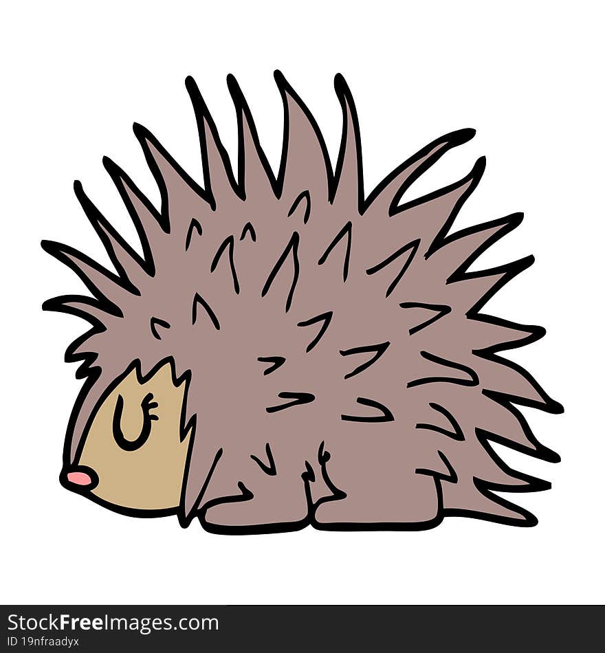 cartoon doodle spiky hedgehog