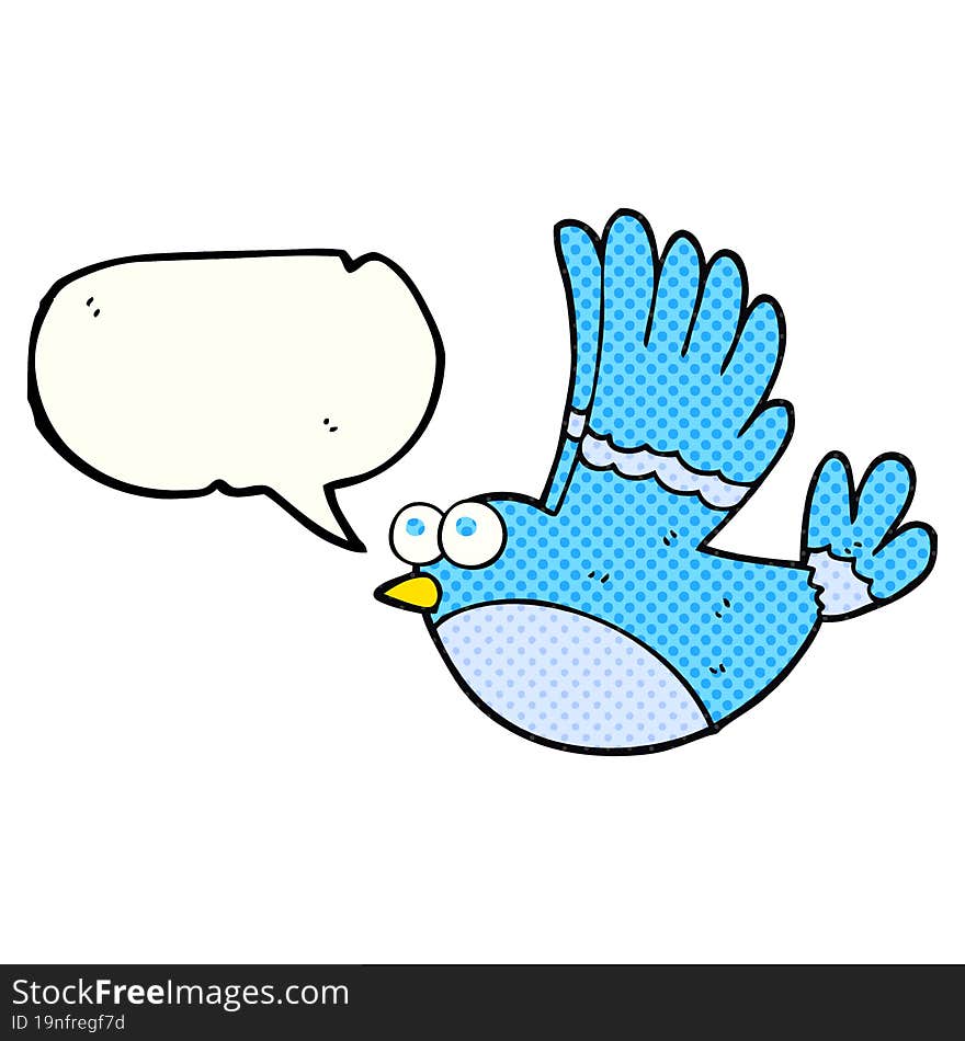 comic book speech bubble cartoon flying bird