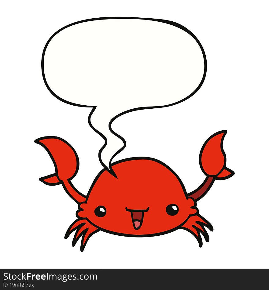 cartoon crab and speech bubble