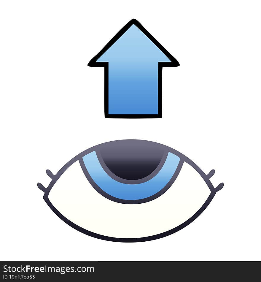 gradient shaded cartoon of a eye looking up