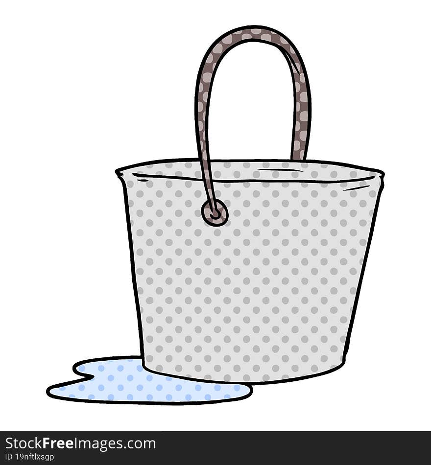 cartoon bucket of water. cartoon bucket of water