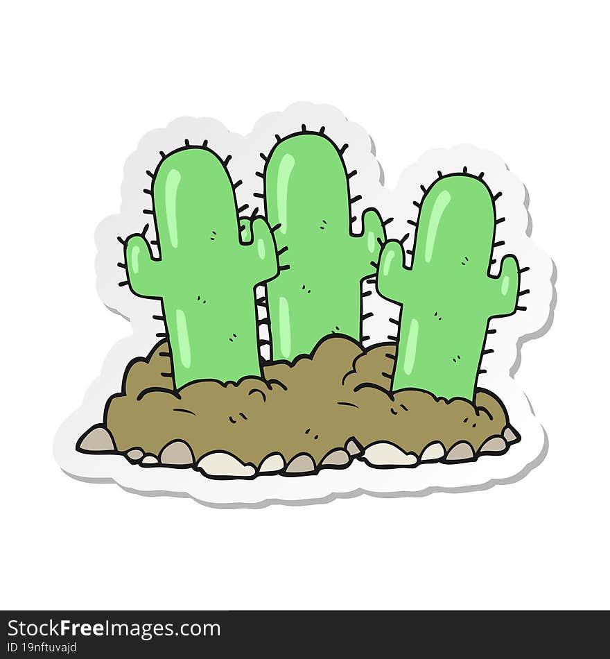 sticker of a cartoon cactus