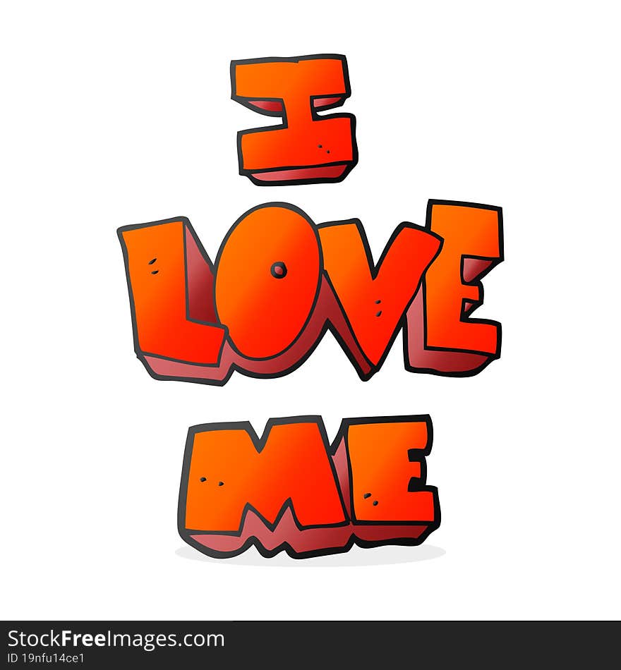 i love me freehand drawn cartoon symbol. i love me freehand drawn cartoon symbol