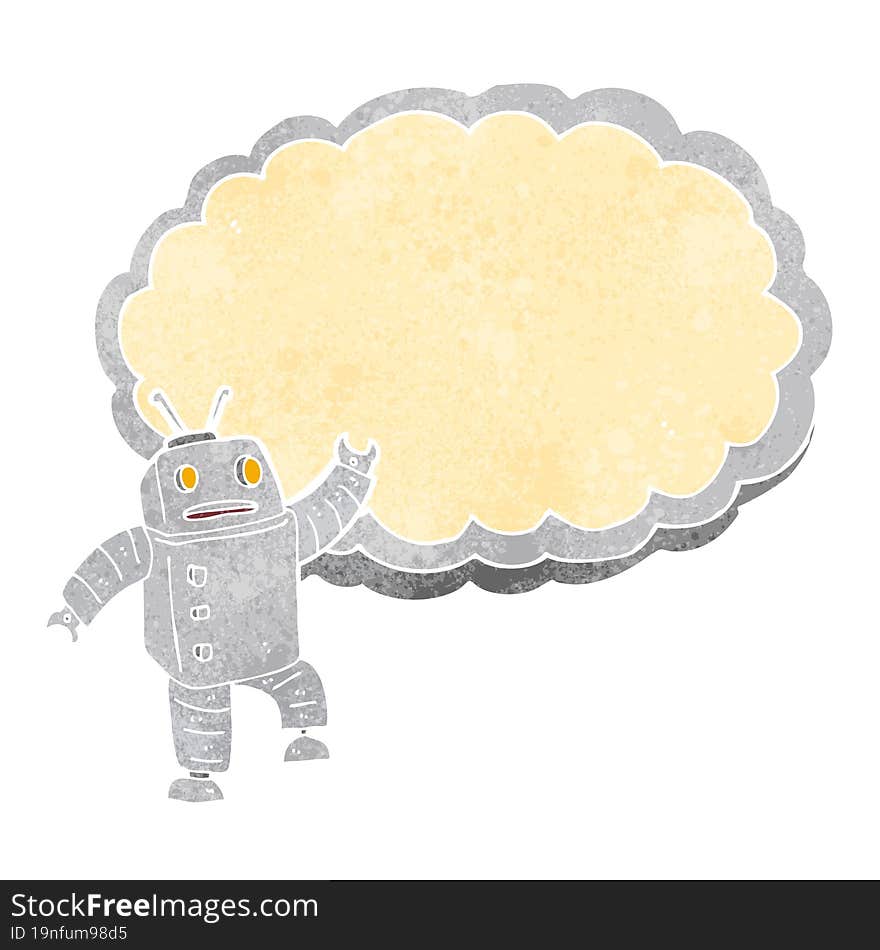 cartoon robot with space for text cloud