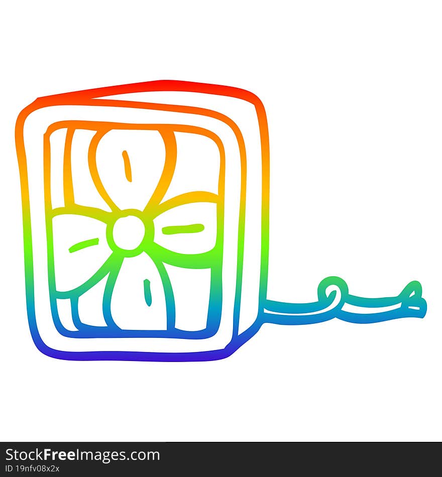 rainbow gradient line drawing cartoon electric fan