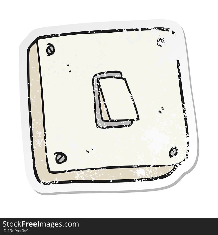 retro distressed sticker of a cartoon light switch