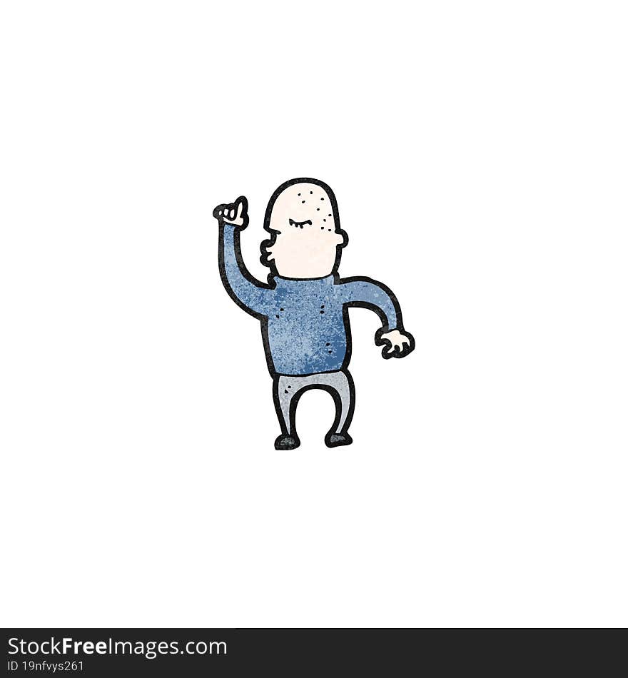 cartoon dancing bald man