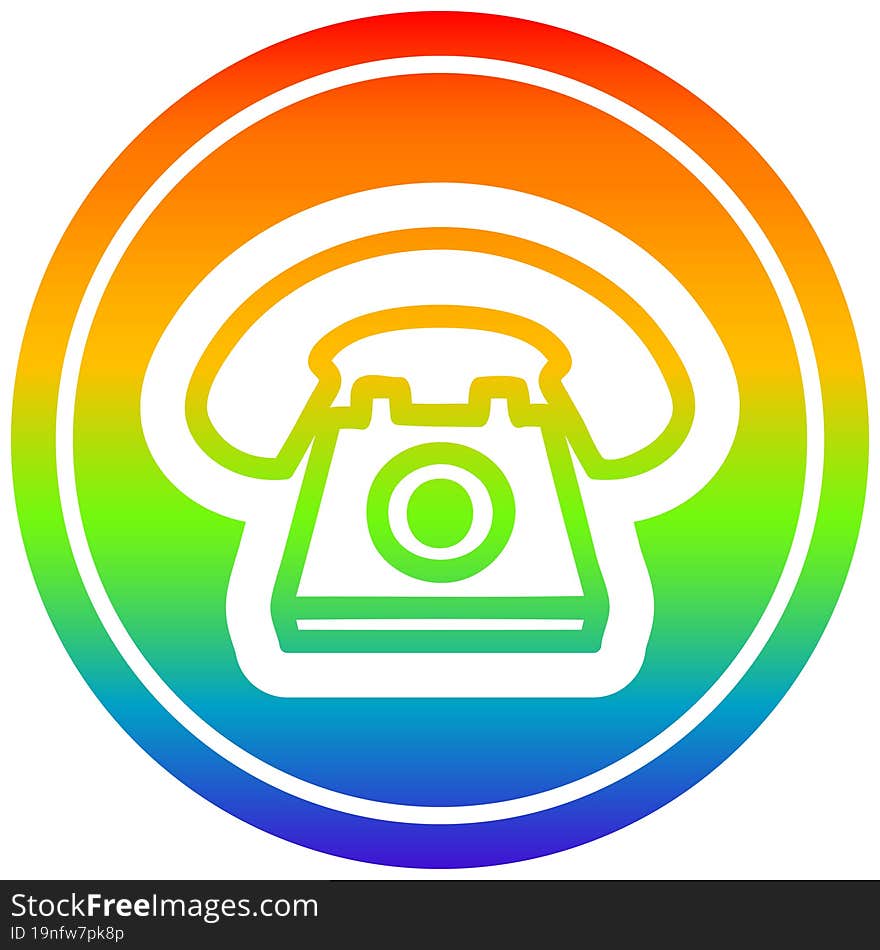 old telephone circular in rainbow spectrum