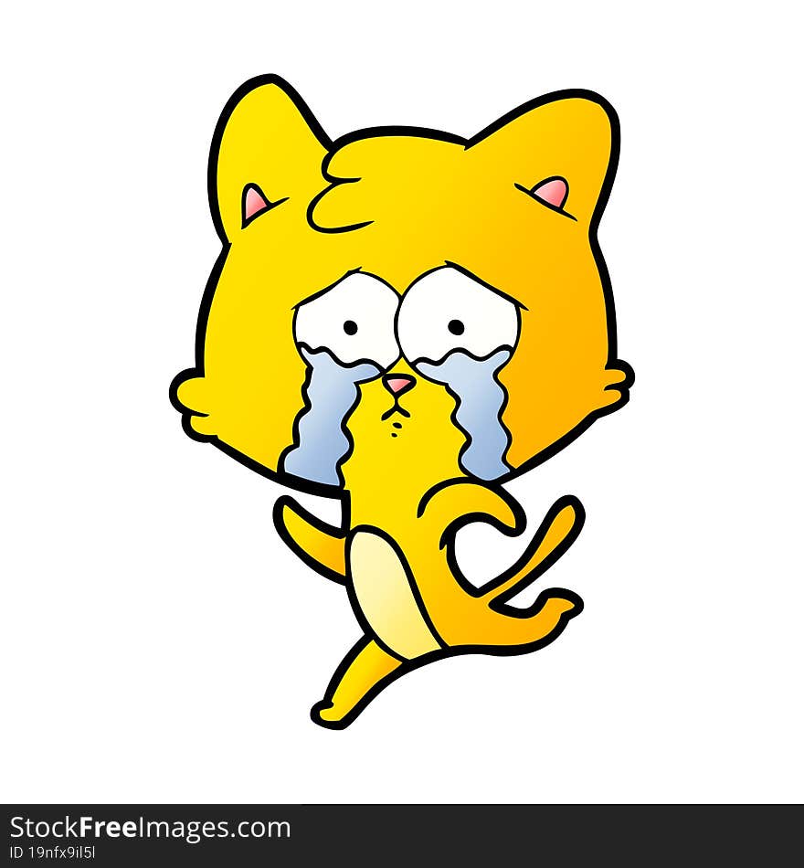 cartoon crying cat. cartoon crying cat