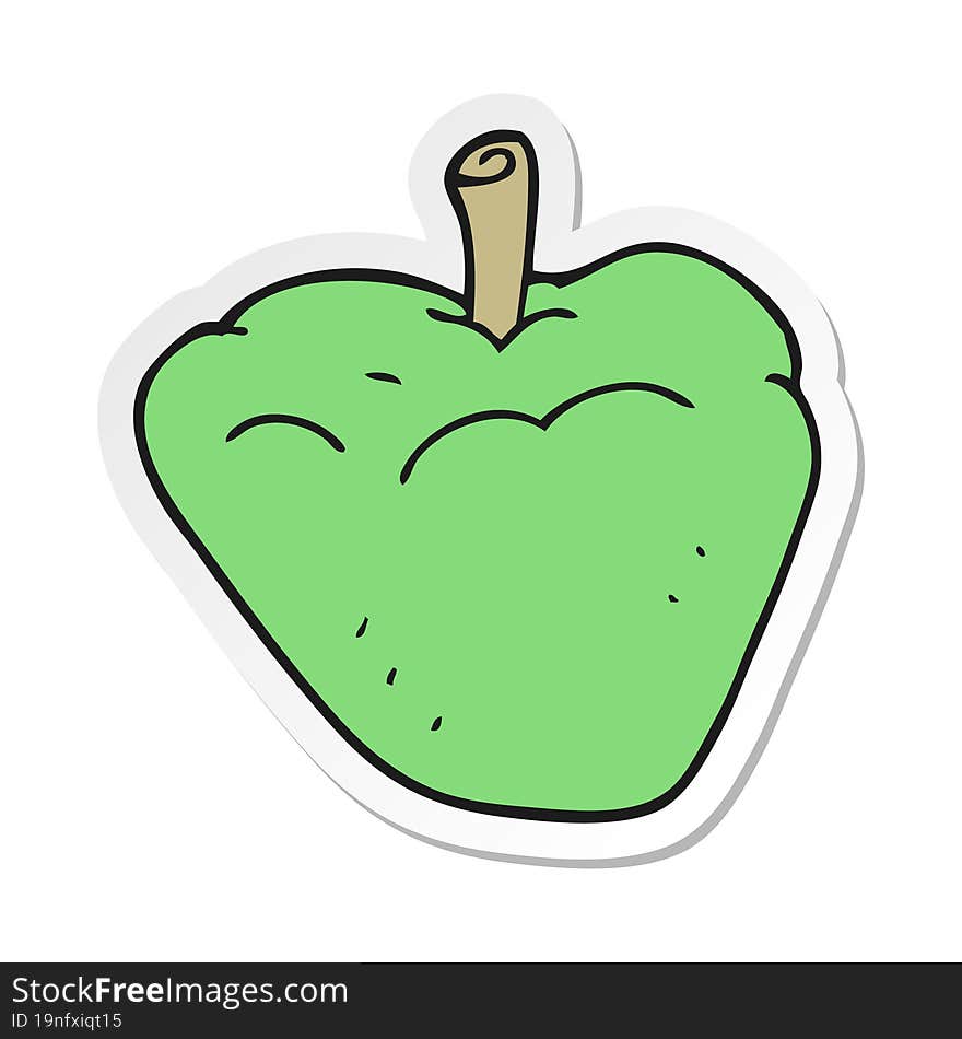 sticker of a cartoon organic apple