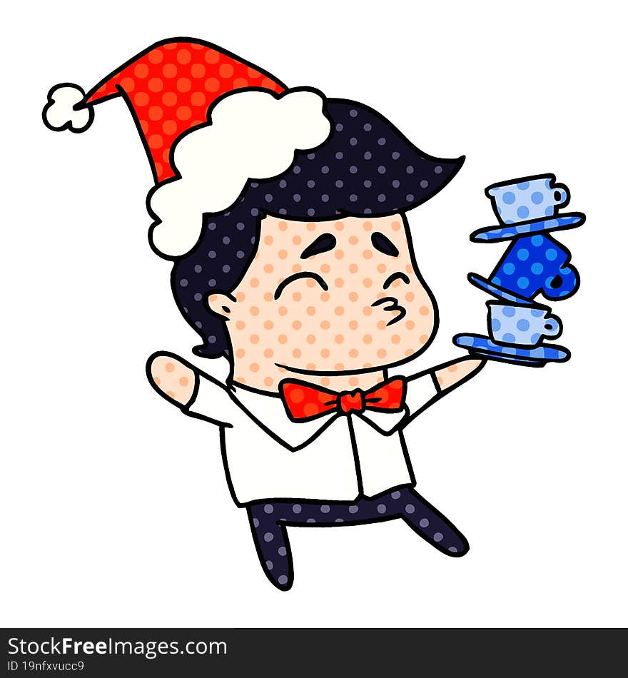 christmas cartoon of kawaii boy