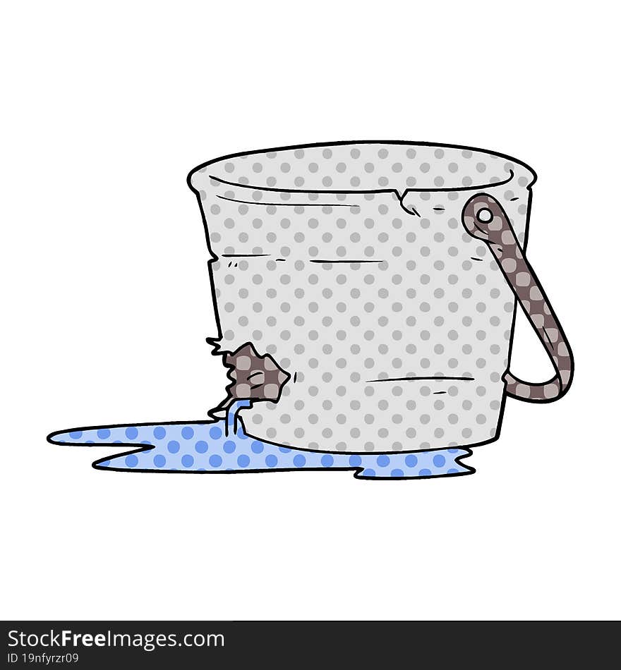 broken bucket cartoon. broken bucket cartoon