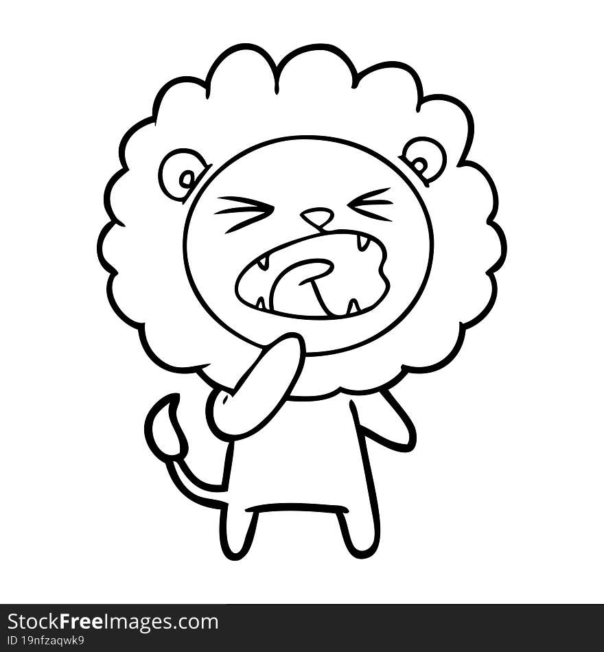 cartoon angry lion. cartoon angry lion