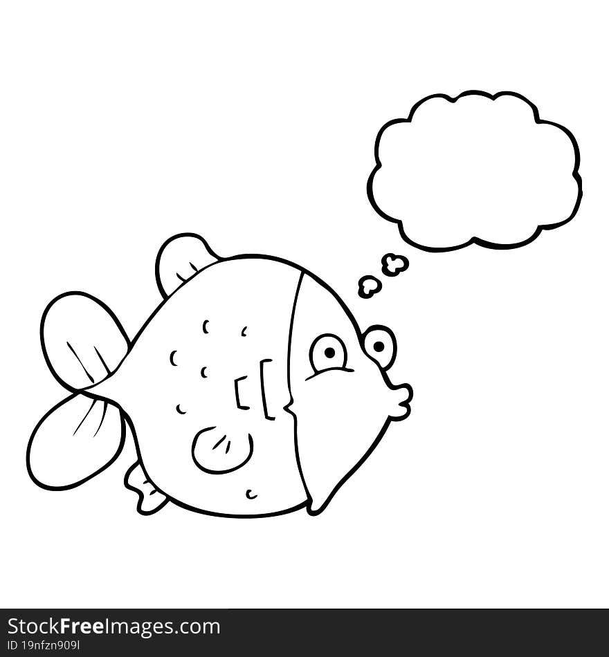 Thought Bubble Cartoon Funny Fish