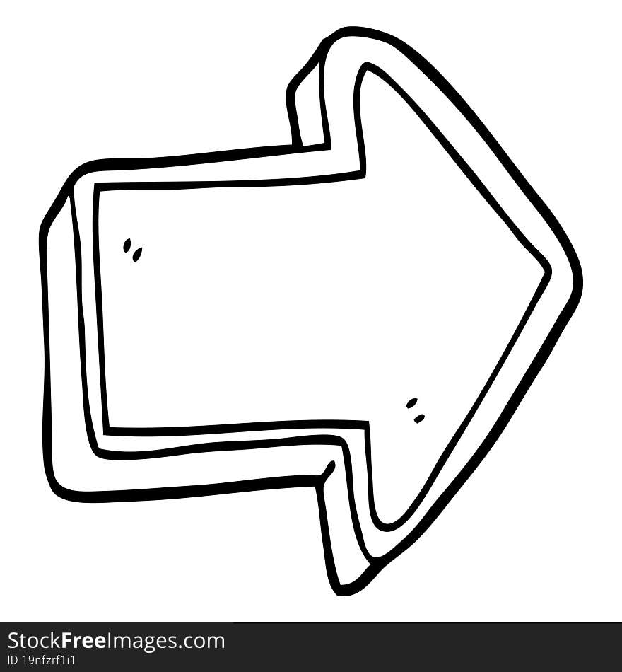 Black And White Cartoon Arrow Sign