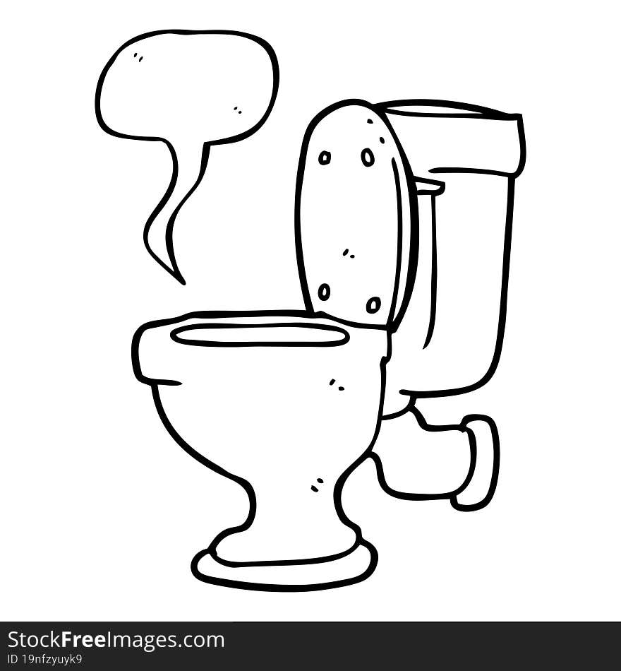 speech bubble cartoon toilet