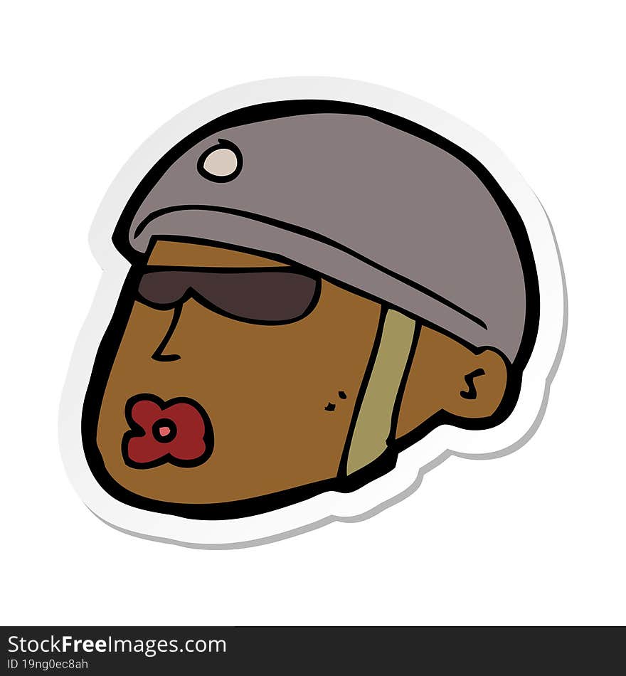 sticker of a cartoon policeman head