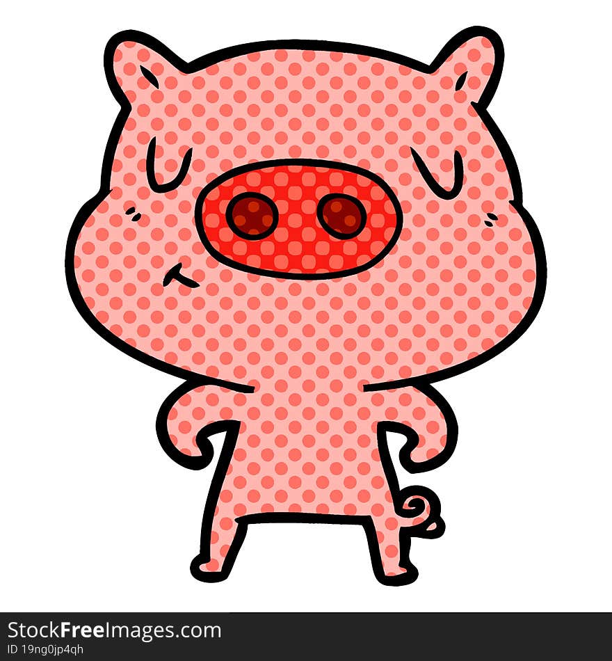 cartoon content pig. cartoon content pig