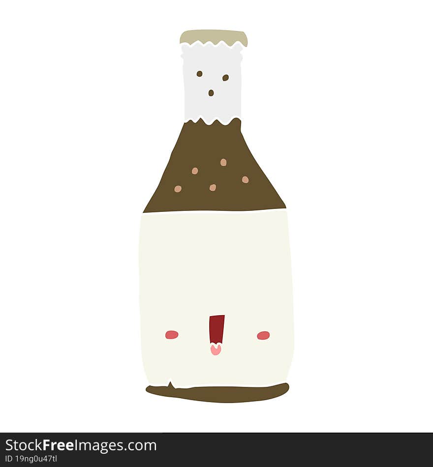 flat color style cartoon beer bottle