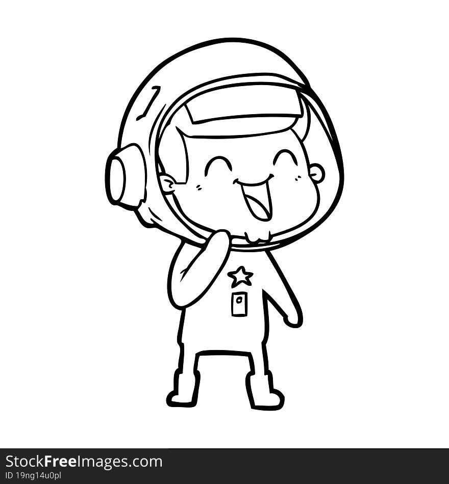 happy cartoon astronaut. happy cartoon astronaut