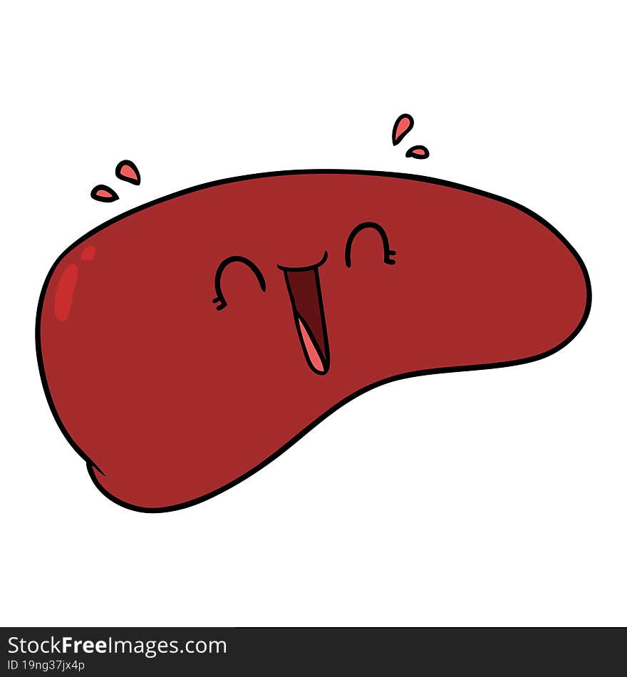 cartoon healthy liver. cartoon healthy liver