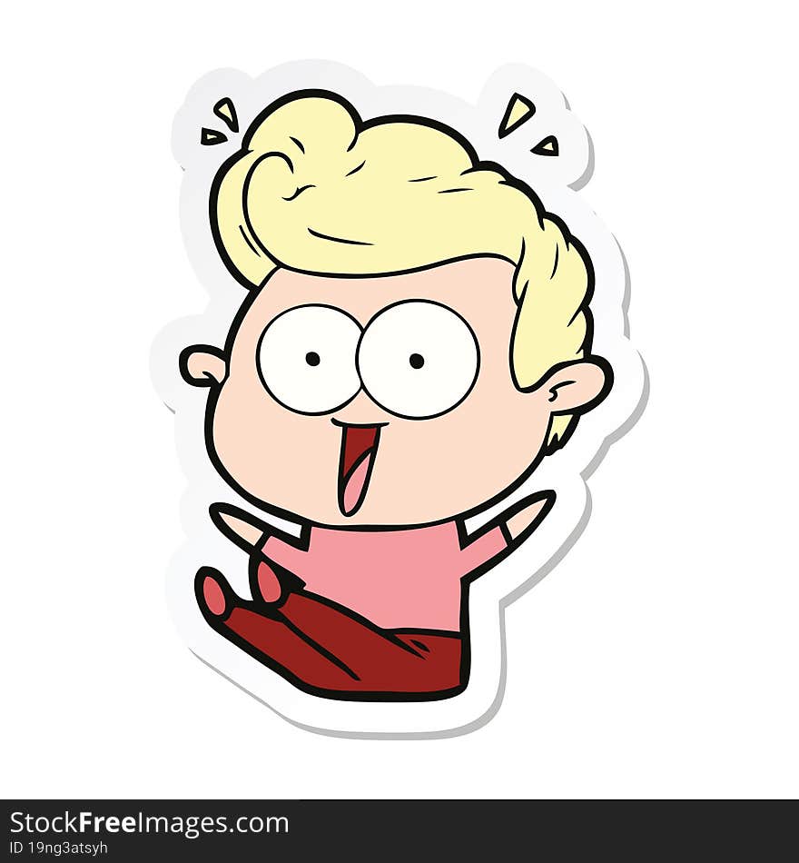 sticker of a cartoon staring man