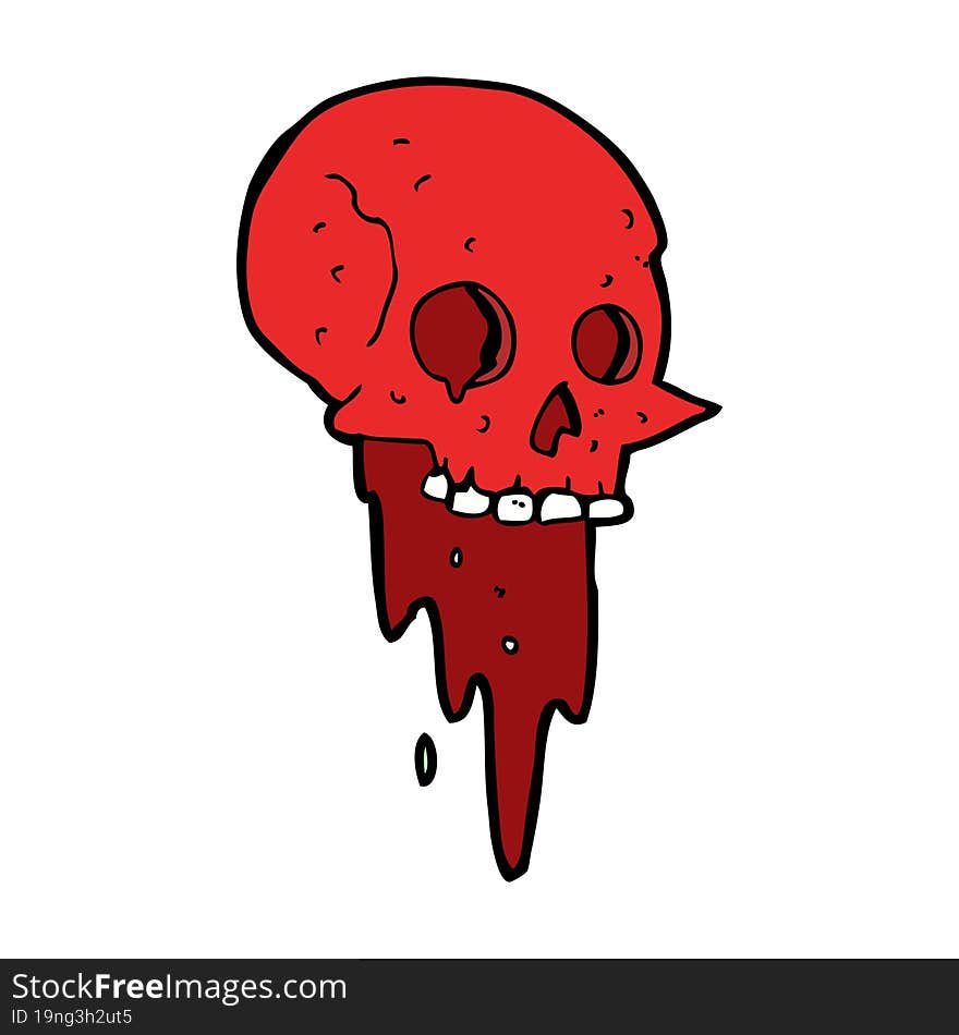 gross halloween skull cartoon