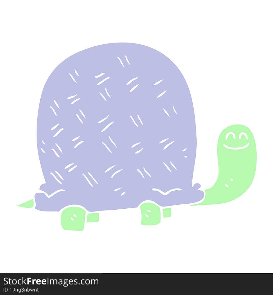 flat color illustration of a cartoon turtle