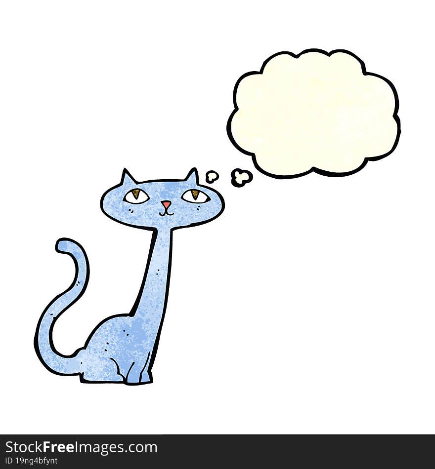 cartoon cat with thought bubble