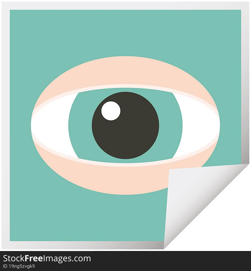 staring eye graphic square sticker