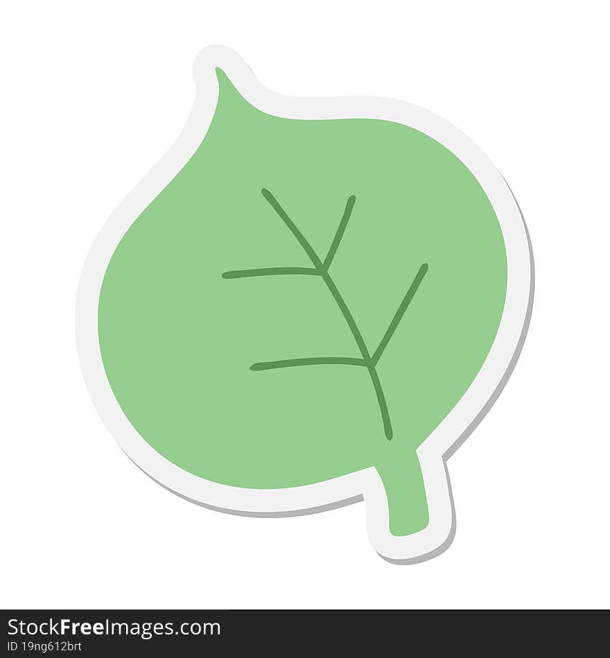 Simple Cartoon Leaf Sticker