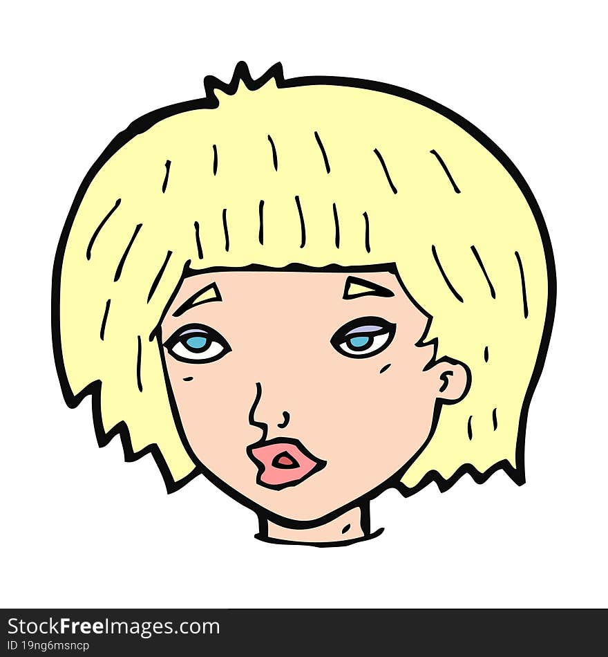 cartoon bored looking woman