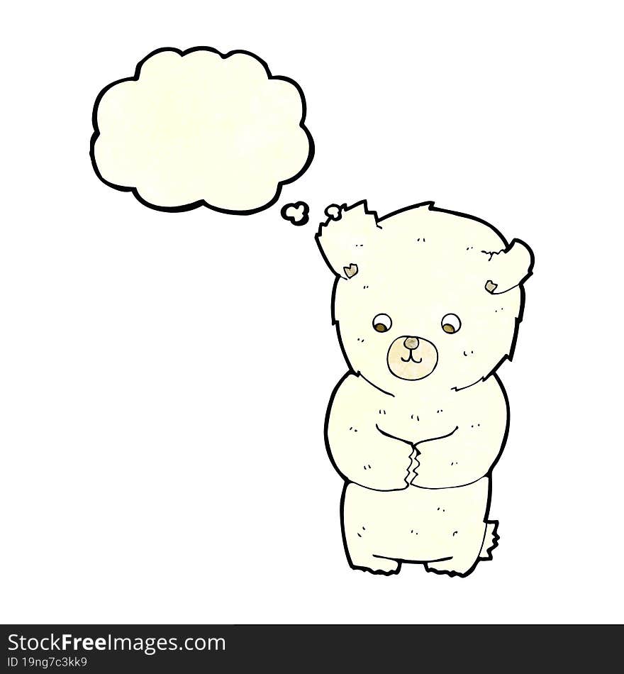 Cute Cartoon Polar Bear With Thought Bubble