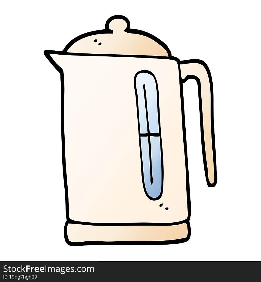 vector gradient illustration cartoon kettle