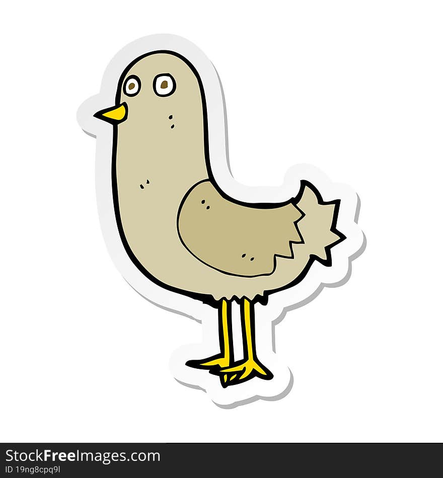 sticker of a cartoon bird