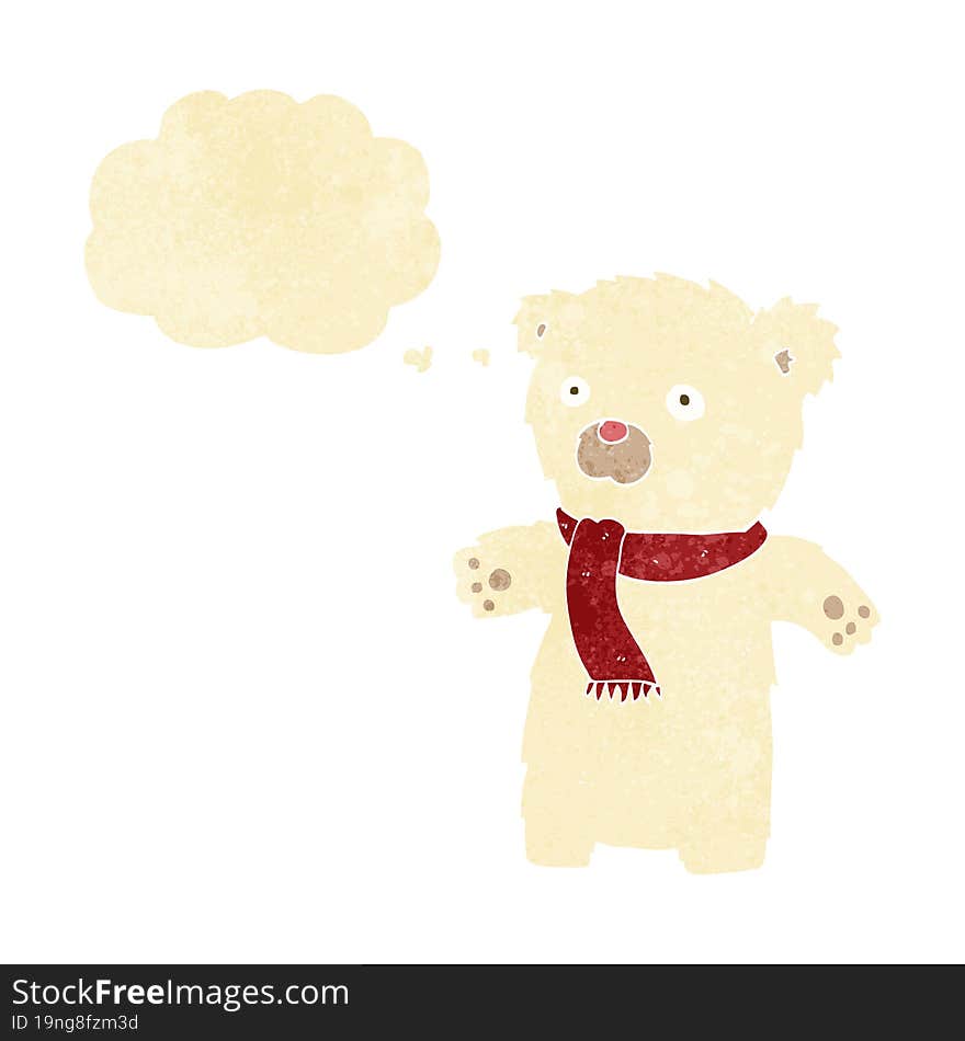 Cartoon Cute Polar Bear With Thought Bubble