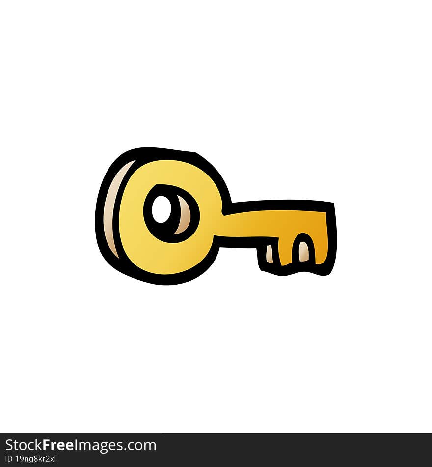 Cartoon Doodle Gold Key