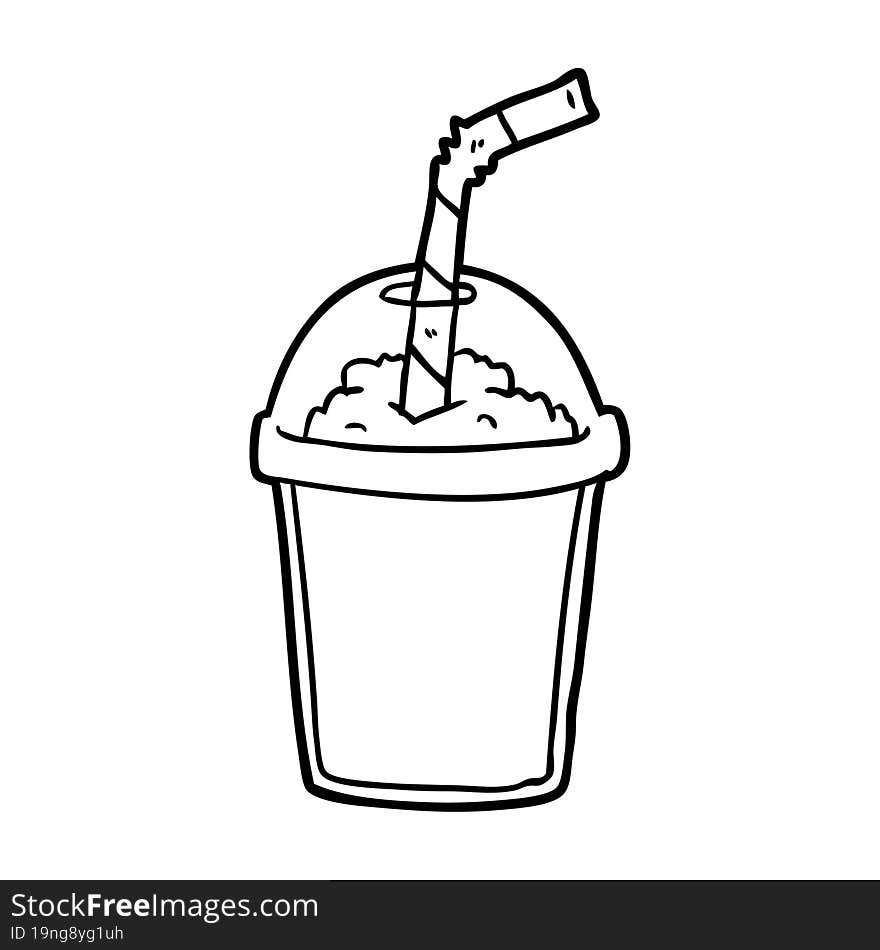 line drawing of a iced smoothie. line drawing of a iced smoothie